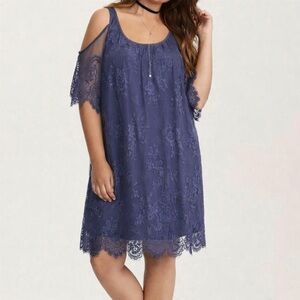 Torrid Cold Shoulder Lace Overlay Dress